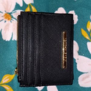Steve Madden Black and Gold Card and Coin Holder